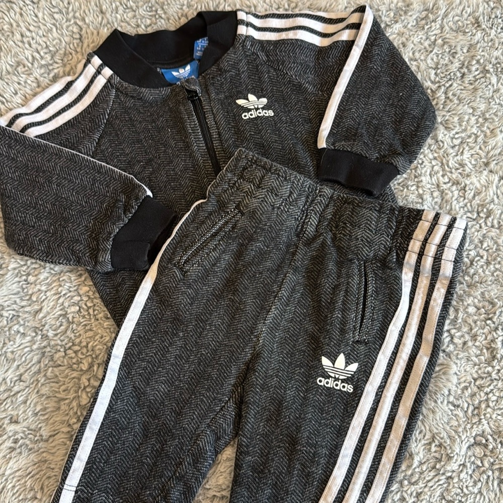 3-6M Adidas herringbone Track suit